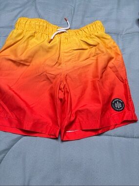 Kids Gradient Swim Shorts - Yellow to Red